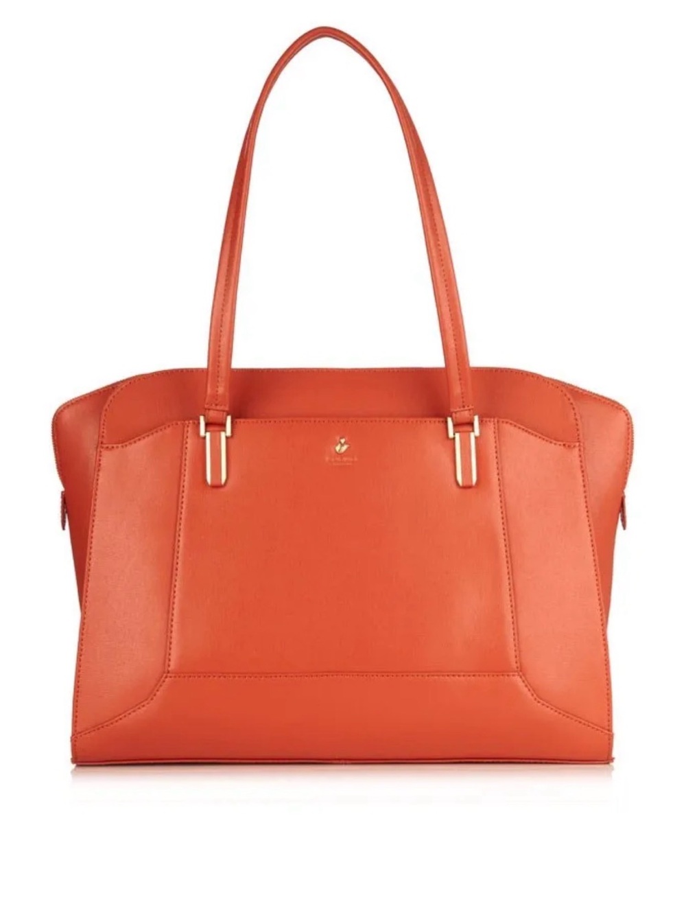 Knomo London Wigmore Orange Leather Structured Tote